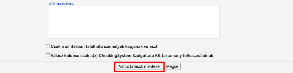 Változtatások mentése