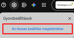 Gmail beállítások megnyitása